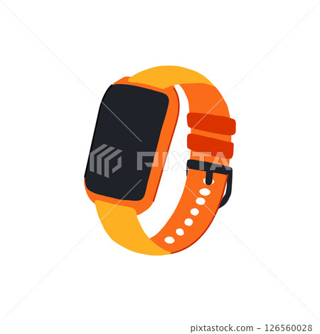 wearable biometric bracelet cartoon vector illustration 126560028