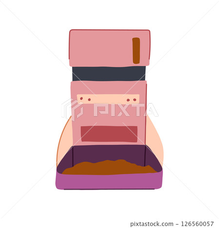 programmable automatic pet feeder cartoon vector illustration 126560057