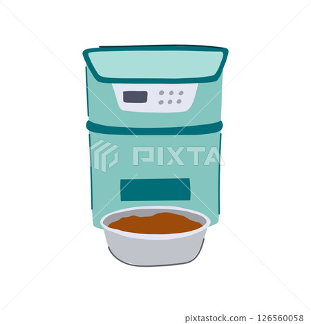 smart automatic pet feeder cartoon vector illustration 126560058