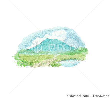 A watercolor image of Oze 126560333