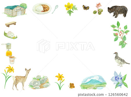 用水彩繪製的登山影像背景 用水彩繪製的登山影像背景 126560642