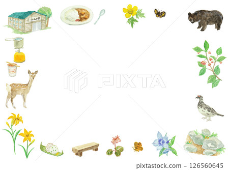 用水彩繪製的登山影像背景 用水彩繪製的登山影像背景 126560645