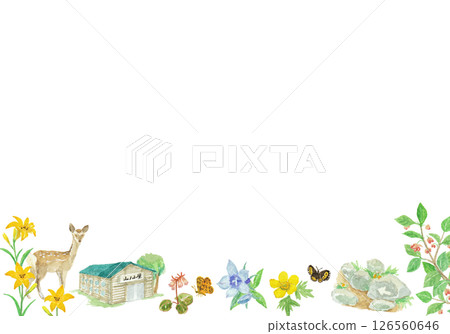 用水彩繪製的登山影像背景 126560646