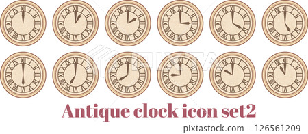 古董鐘錶圖示集 2(羅馬數字,經典設計) 古董鐘錶圖示集 2(羅馬數字,經典設計) 126561209