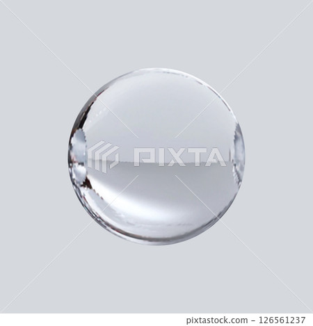 Realistic glossy glass ball.Abstract 3D light bubble with glare.Geometric abstract shape. Realistic glossy glass ball.Abstract 3D light bubble with glare.Geometric abstract shape. 126561237