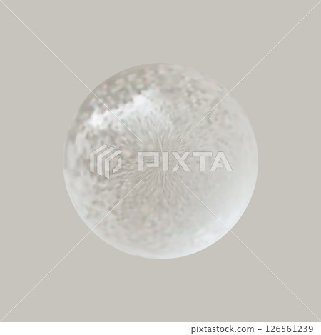 Realistic glossy glass ball.Abstract 3D light bubble with glare.Geometric abstract shape. Realistic glossy glass ball.Abstract 3D light bubble with glare.Geometric abstract shape. 126561239