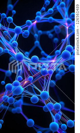 AI Brain Network: Glowing Neural Connections in a Digital Space, vertical shot 126561489