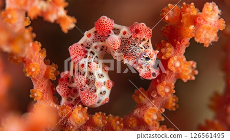 Pygmy Seahorse Camouflage: Master of Coral Mimicry 126561495