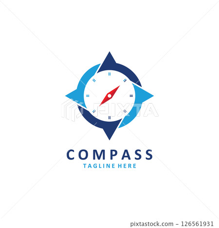 compass logo and symbol with vector concept illustration template compass logo and symbol with vector concept illustration template 126561931