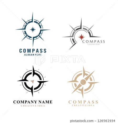 compass logo and symbol with vector concept illustration template compass logo and symbol with vector concept illustration template 126561934