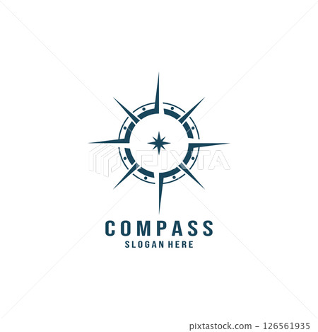 compass logo and symbol with vector concept illustration template compass logo and symbol with vector concept illustration template 126561935