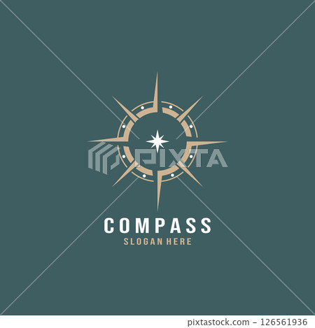 compass logo and symbol with vector concept illustration template compass logo and symbol with vector concept illustration template 126561936