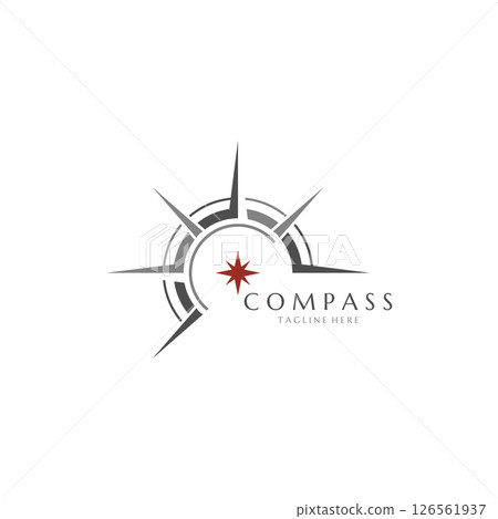 compass logo and symbol with vector concept illustration template compass logo and symbol with vector concept illustration template 126561937