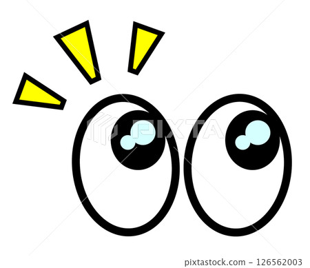 An illustration of the large eyes and black pupils of a person who is surprised or paying attention An illustration of the large eyes and black pupils of a person who is surprised or paying attention 126562003