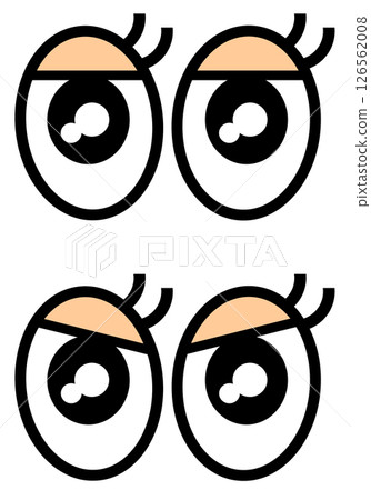 一個人驚訝或關注的大眼睛和黑色瞳孔的插圖 一個人驚訝或關注的大眼睛和黑色瞳孔的插圖 126562008