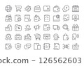 E-Commerce line icon set. Outline web icons. Vector illustration 126562603