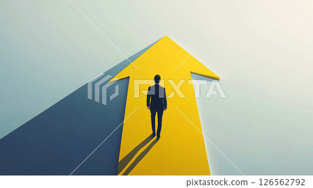 Symbol of businessman walking through growth Symbol of businessman walking through growth 126562792