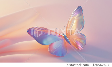 A fantastical world with transparent glass butterflies 126562807