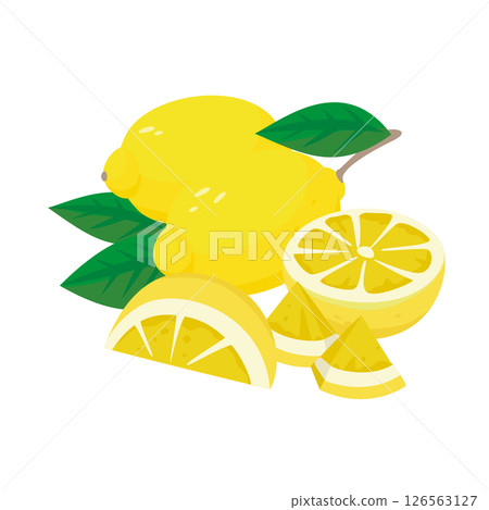 Simple vector illustration of a fresh yellow lemon. Simple vector illustration of a fresh yellow lemon. 126563127