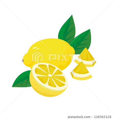 Simple vector illustration of a fresh yellow lemon. Simple vector illustration of a fresh yellow lemon. 126563128
