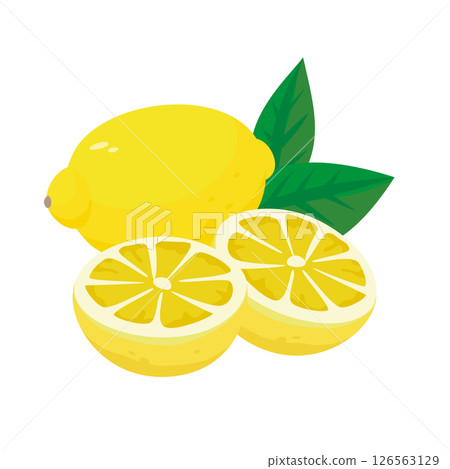 Simple vector illustration of a fresh yellow lemon. Simple vector illustration of a fresh yellow lemon. 126563129