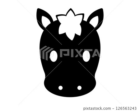 Horse icon monochrome Horse icon monochrome 126563243