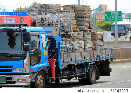 A truck that transports temporary materials A truck that transports temporary materials 126563305
