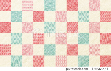 Japanese pattern, checkered pattern, celebration, spring, Japanese paper background, cute Japanese pattern, checkered pattern, celebration, spring, Japanese paper background, cute 126563431