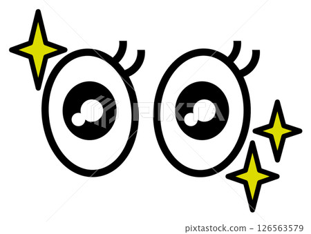 An illustration that draws attention with big eyes and sparkling gazes An illustration that draws attention with big eyes and sparkling gazes 126563579