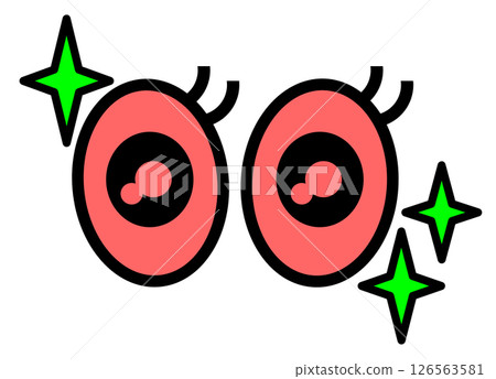 An illustration that draws attention with big eyes and sparkling gazes An illustration that draws attention with big eyes and sparkling gazes 126563581