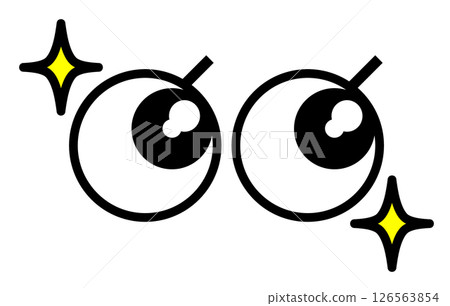 閃閃發光的大眼睛的眼球插圖 閃閃發光的大眼睛的眼球插圖 126563854