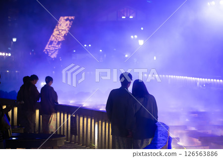 Night view of Kusatsu hot spring yuba field Night view of Kusatsu hot spring yuba field 126563886