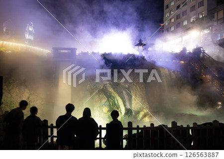 Night view of Kusatsu hot spring yuba field 126563887