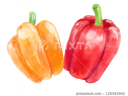 新鮮美味的辣椒粉水彩插圖 126563942