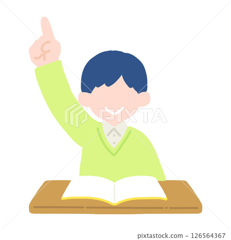 孩子們在課堂上舉手的平面插圖 孩子們在課堂上舉手的平面插圖 126564367