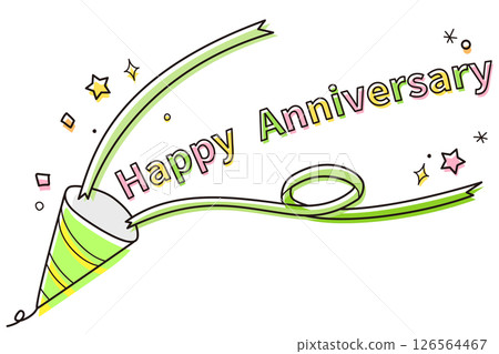 週年快樂字母和五彩紙屑餅乾的彩色插圖/慶祝活動和活動的設計 週年快樂字母和五彩紙屑餅乾的彩色插圖/慶祝活動和活動的設計 126564467