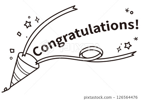 寫著「恭喜」的餅乾的線條畫插圖 寫著「恭喜」的餅乾的線條畫插圖 126564476