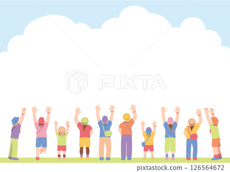 Frame of many people enjoying outdoor live concerts and festivals 126564672