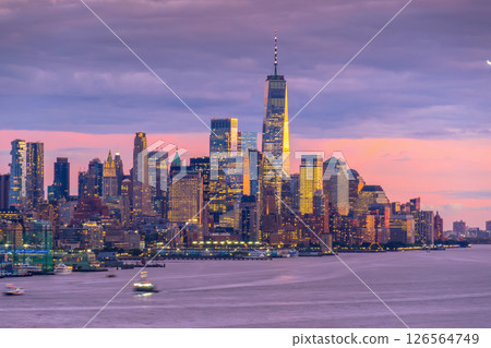Manhattan city skyline from top viewy, cityscape of New York city 126564749