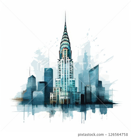 the AI Image Generator, Futuristic Skyscraper at Night with Urban Skyline 126564758