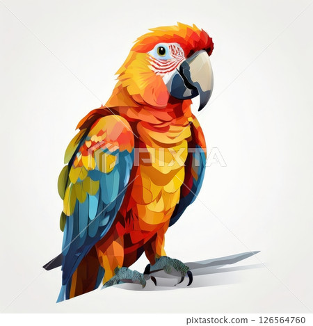an AI Image Generator, Colorful Portrait of a Parrot in Vibrant Artistic Style 126564760