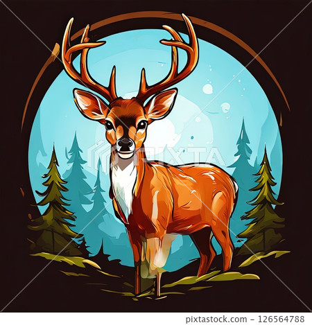 an AI Image Generator, Majestic Buck Standing in a Forest 126564788