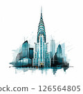 the AI Image Generator, Futuristic Skyscraper at Night with Urban Skyline 126564805