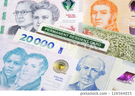 American permanent resident card on Argentine Peso American permanent resident card on Argentine Peso 126564855