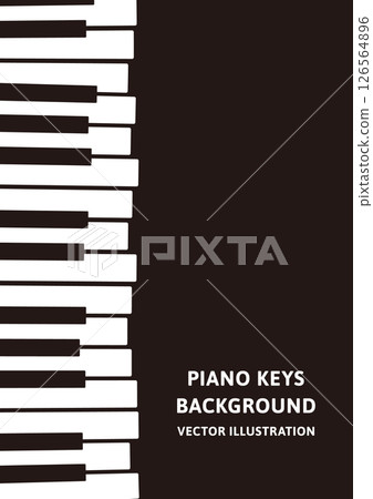 Vertical A-size background material. Vector illustration data of a retro design of curved piano keys Vertical A-size background material. Vector illustration data of a retro design of curved piano keys 126564896