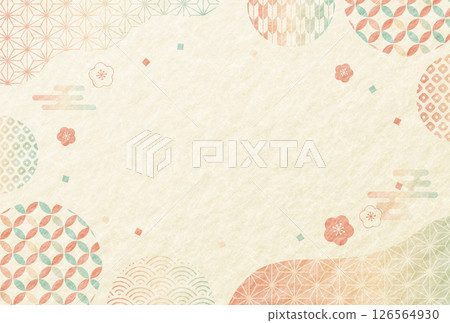 梅花可愛日本圖案現代日本紙背景 梅花可愛日本圖案現代日本紙背景 126564930