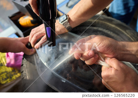 The High-pressure Cleaning Process In Action Demonstrates its effectiveness and efficiency 126565220