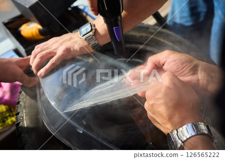 The High-pressure Cleaning Process In Action Demonstrates its effectiveness and efficiency The High-pressure Cleaning Process In Action Demonstrates its effectiveness and efficiency 126565222