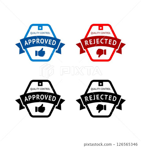 Set of badge like and dislike, thumbs up and thumbs down symbols, vector stamps Set of badge like and dislike, thumbs up and thumbs down symbols, vector stamps 126565346