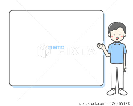 Set of illustrations of male medical characters and speech bubbles / useful for hospitals, clinics, and materials Set of illustrations of male medical characters and speech bubbles / useful for hospitals, clinics, and materials 126565378